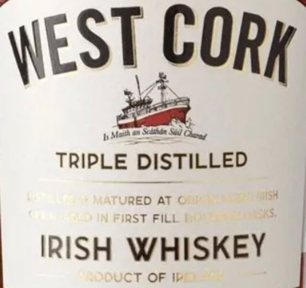 Віскі West Cork Bourbon Cask Blended Irish Whisky 40% 50ml