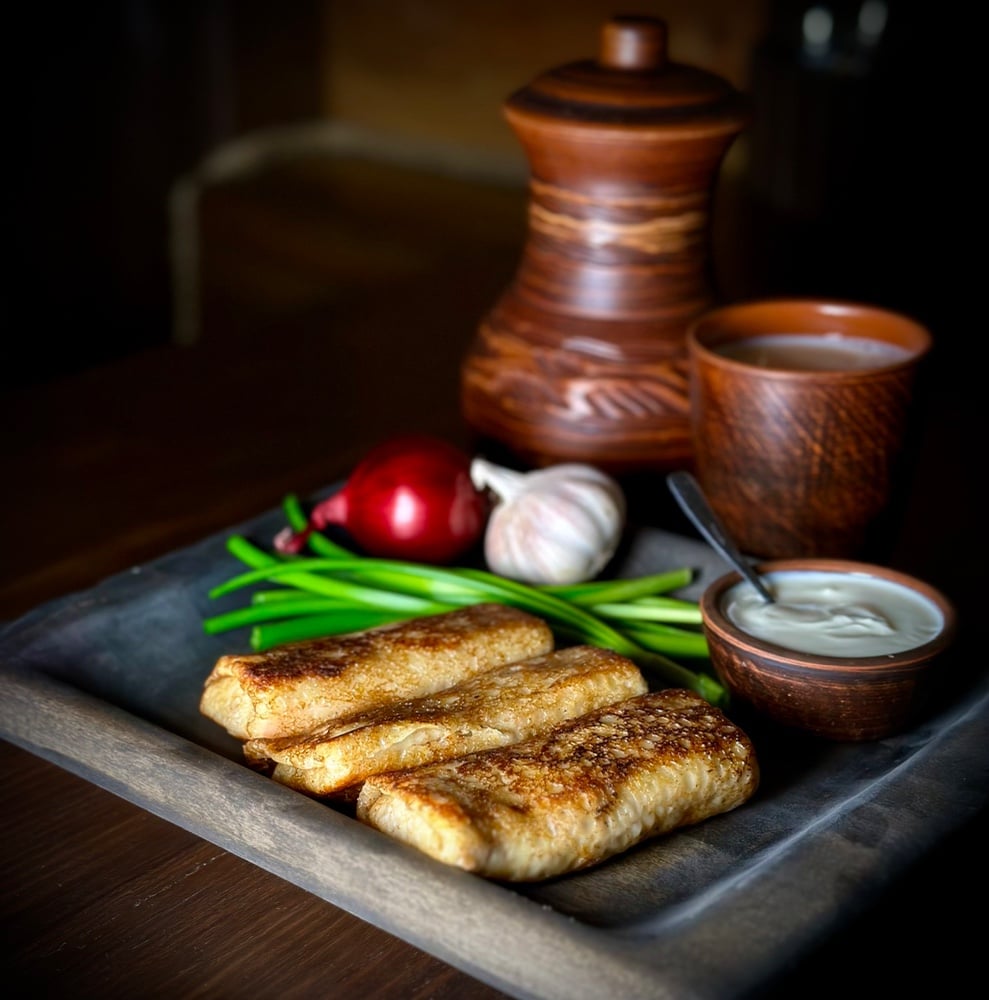 Млинці з м´ясом та сметаною