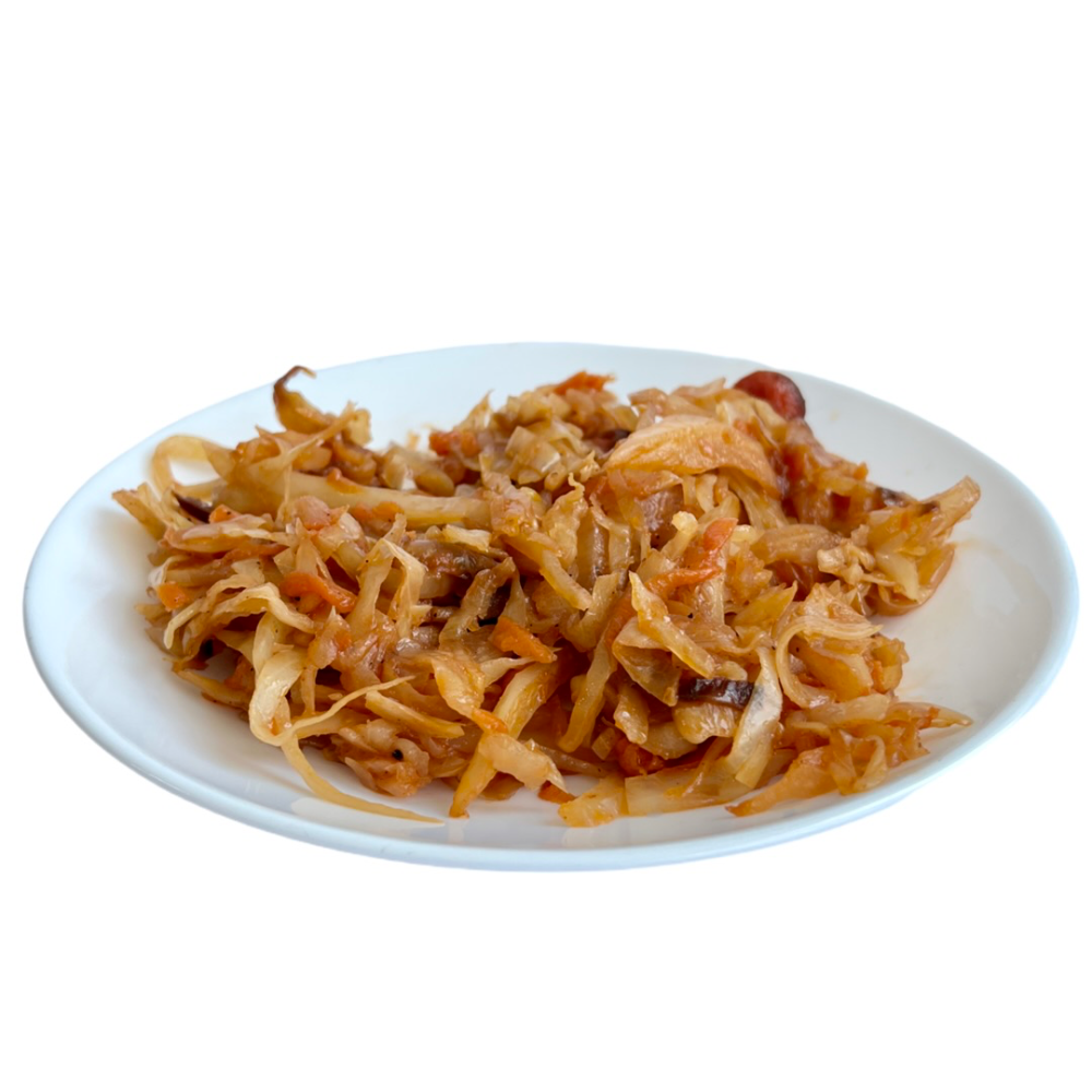 Капуста тушена з ковбасками ( на замовлення)