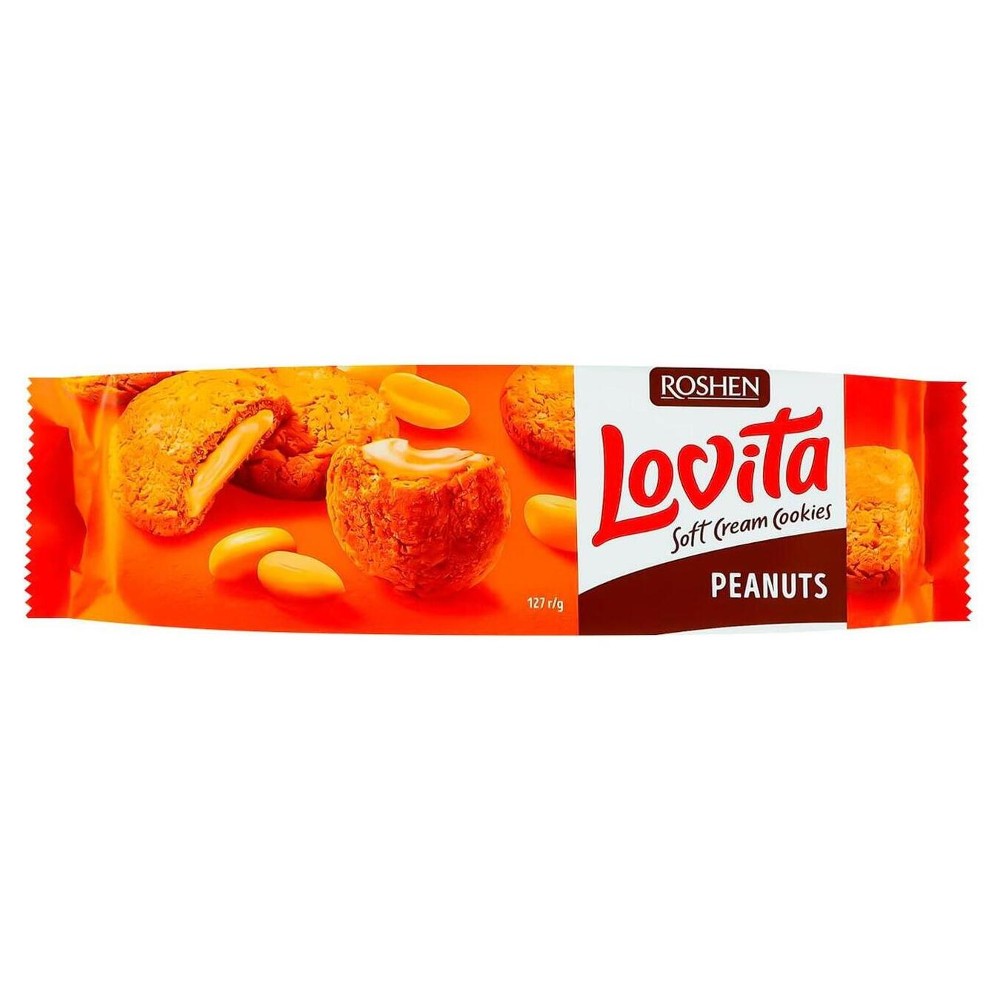 Здобне печиво Lovita Soft Cream Cookies Peanut 127г.