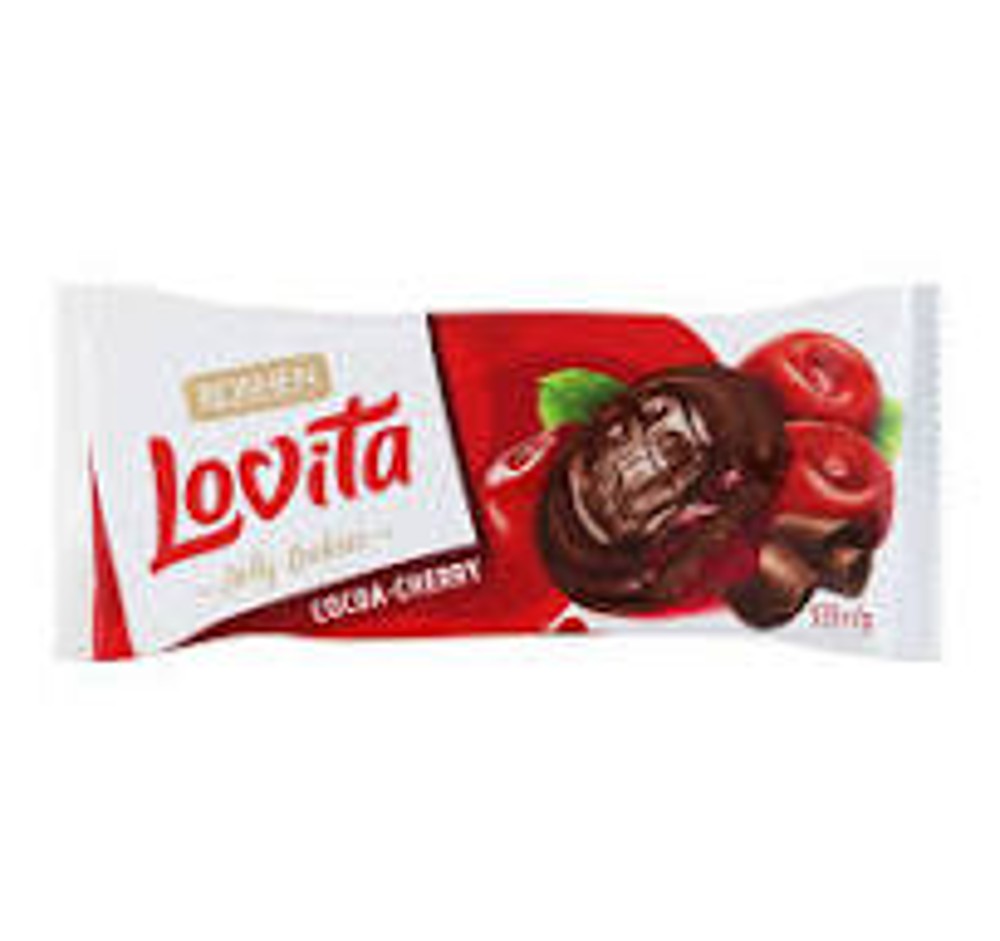 Здобне печиво Lovita Jelly 135г какао+вишня