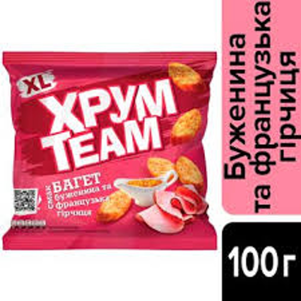 Сухарики Хрум Тим 100г буженина та французька гірчиця