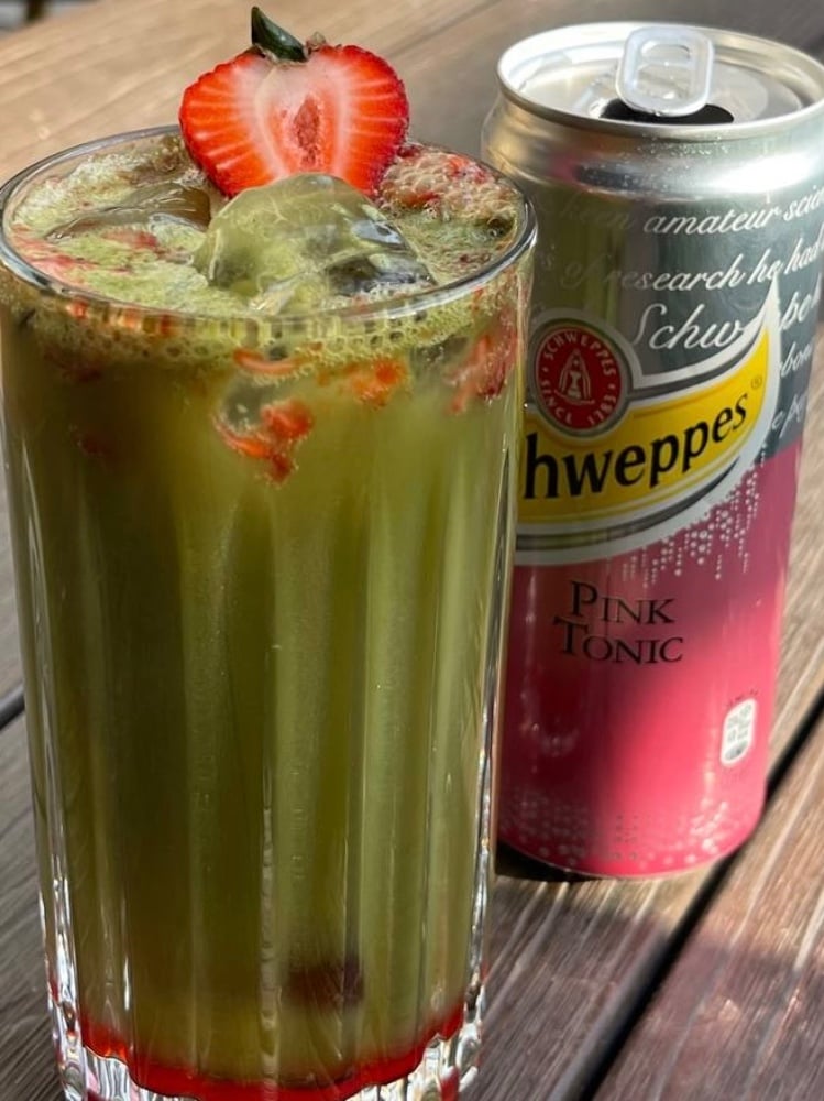 Strawberry Matcha Tonic