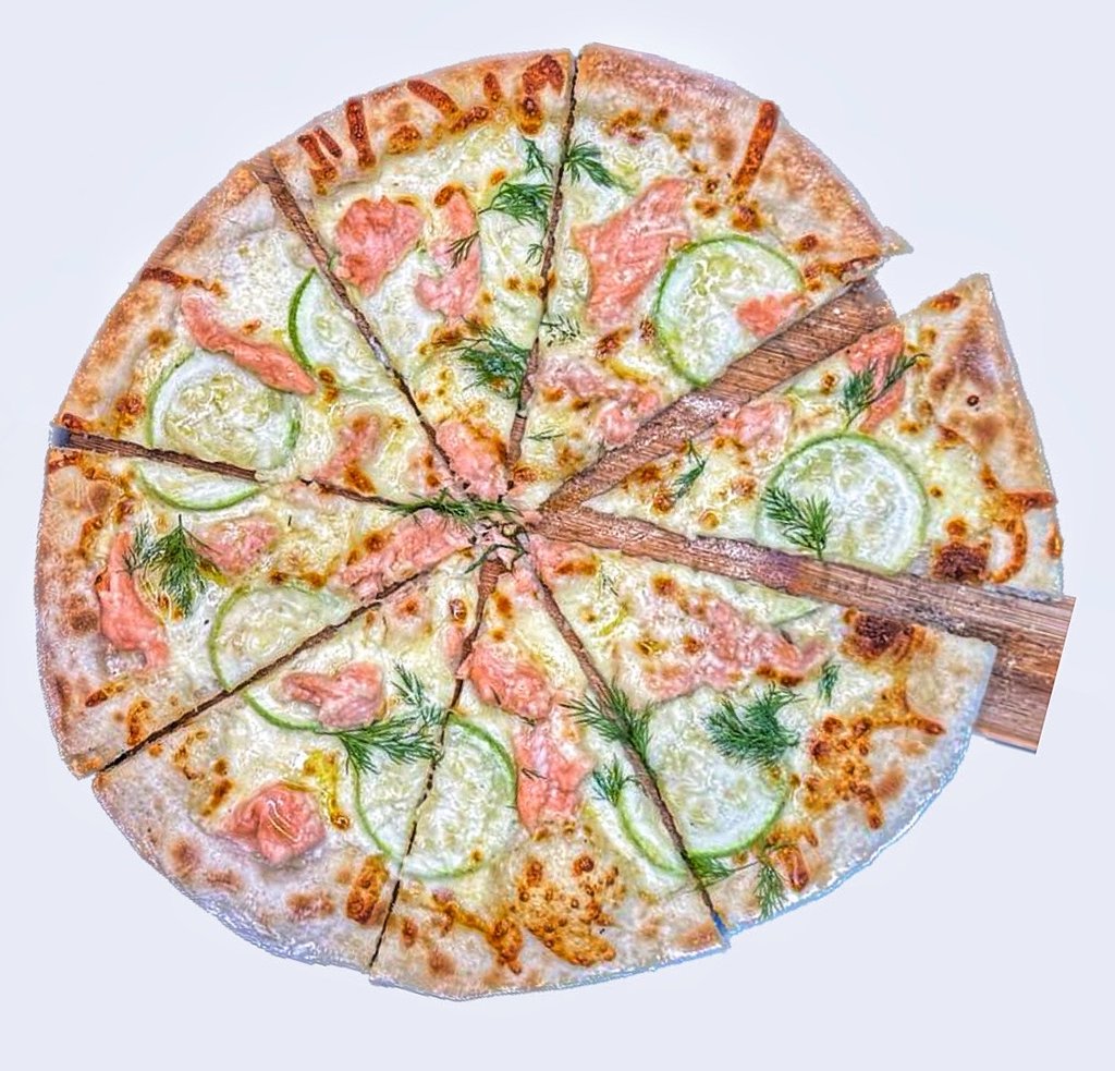 Salmon pizza
