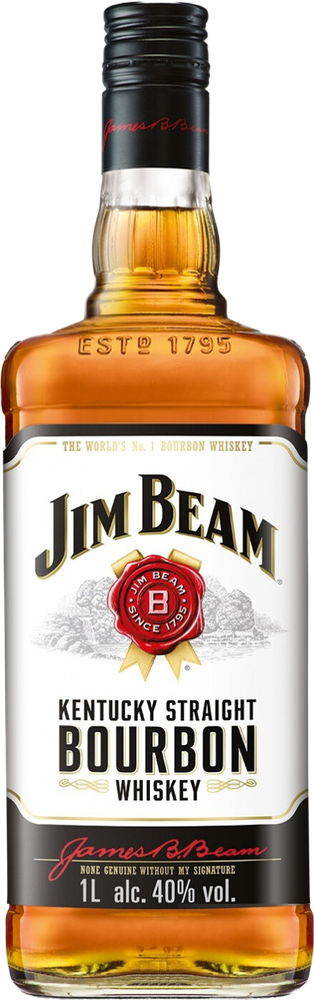 Віскі Bourbon Jim Beam White / Джим Бім 1л, 40%