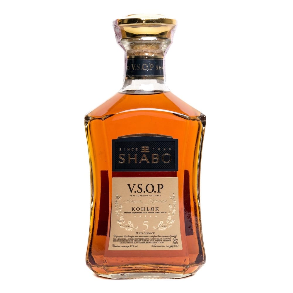 Коньяк України Shabo V.S.O.P., 5 зірок, 40%, 0,5 л