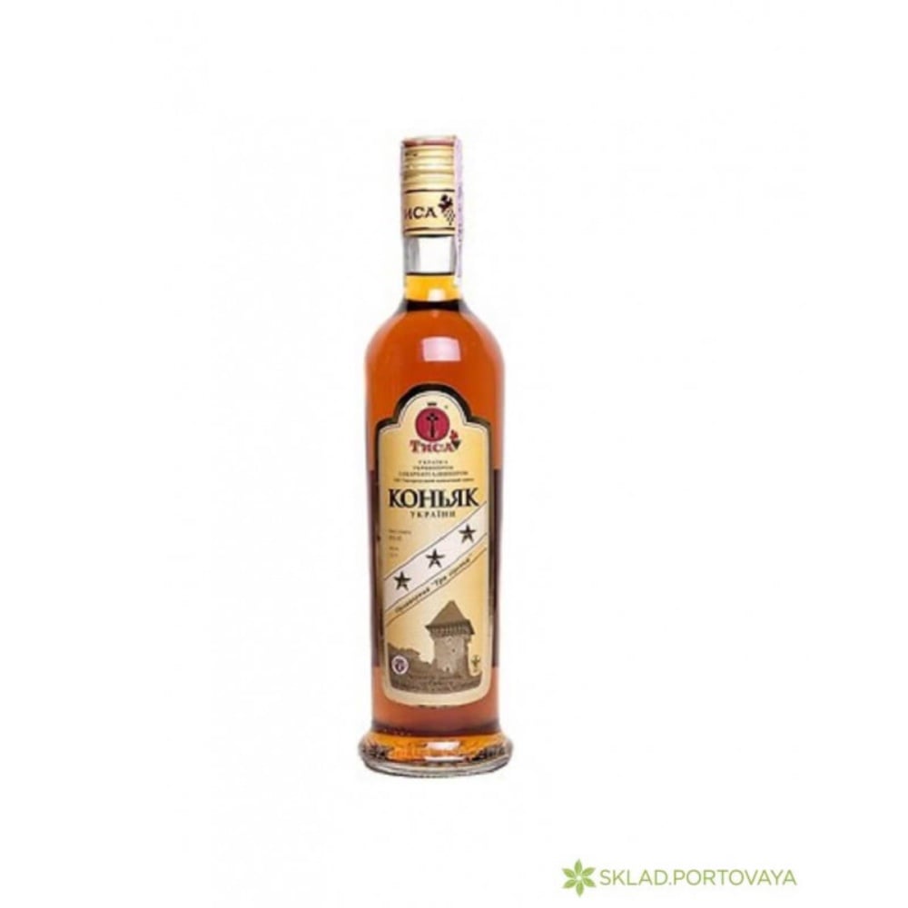 КОНЬЯК ТИСА 3 ЗІРКИ, 40% 0.5Л