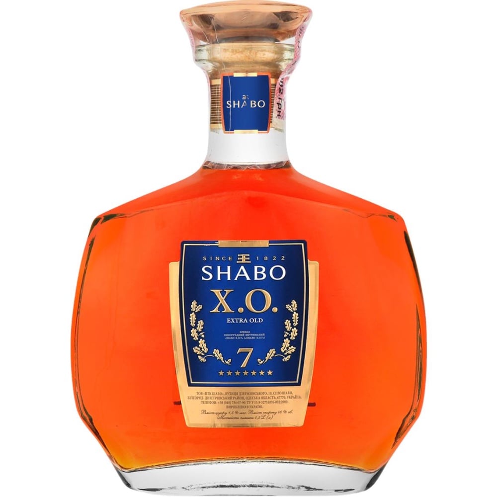 Бренді Shabo XO 7 зірок, 40%, 0,5 л