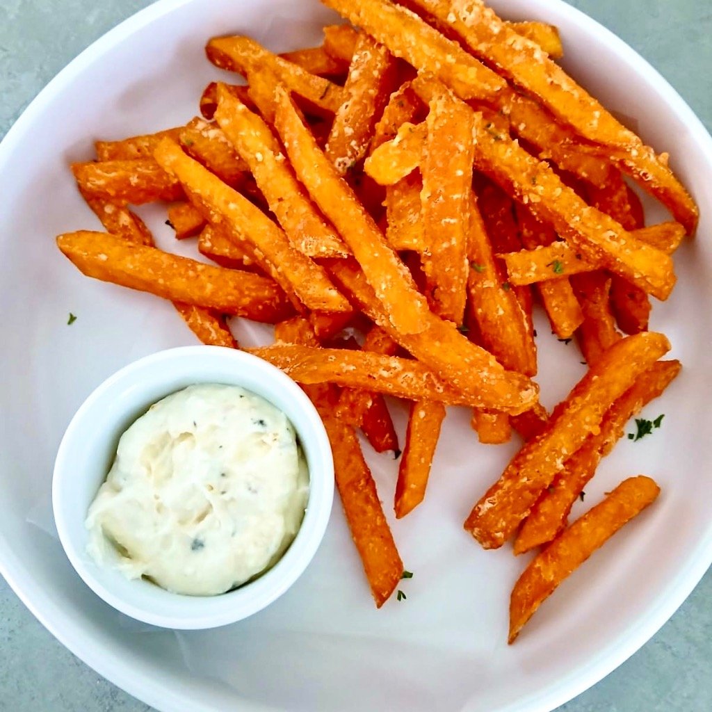 Sweet Potato with Dor Blue Sauce