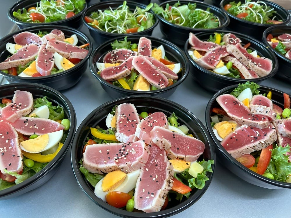 Nicoise salad with grilled tuna