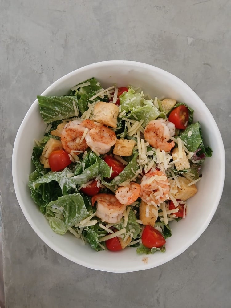 3Caesar Salad with Shrimp/ซีซาร์กับกุ้ง 