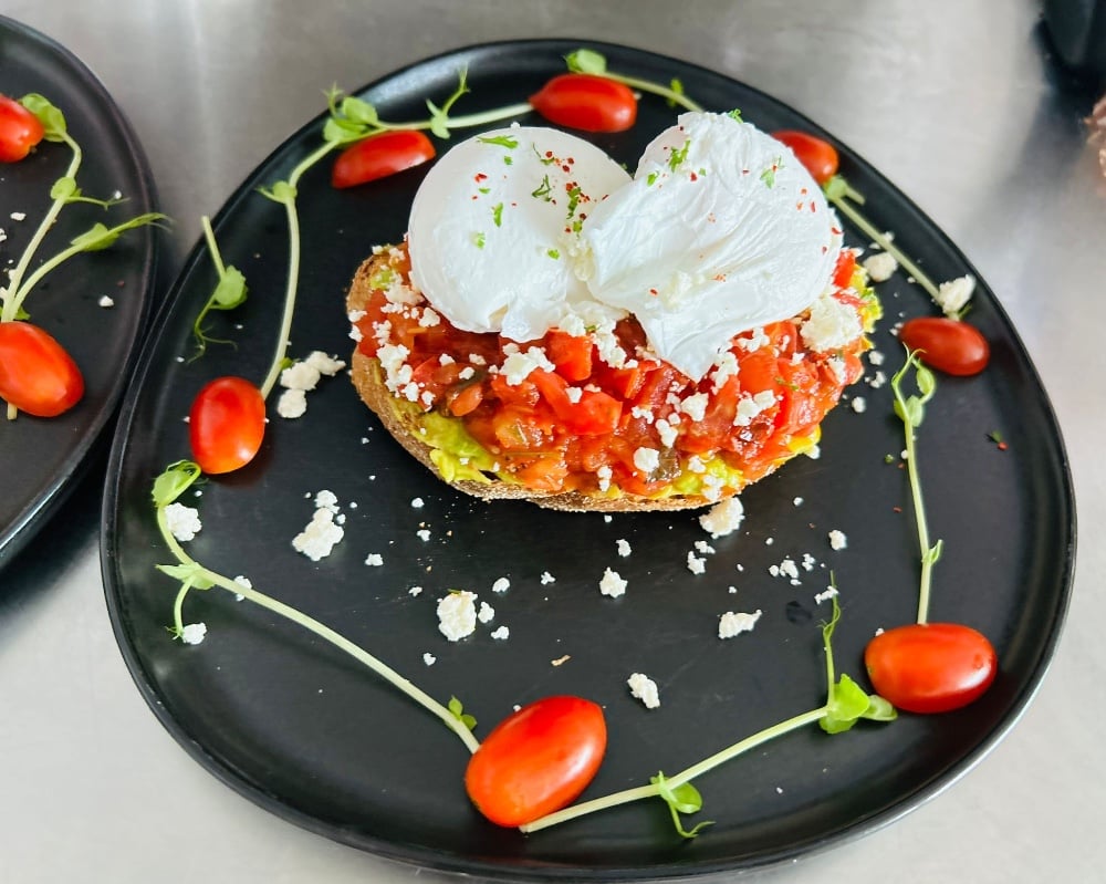 Poached Eggs & Avocado Bruschetta