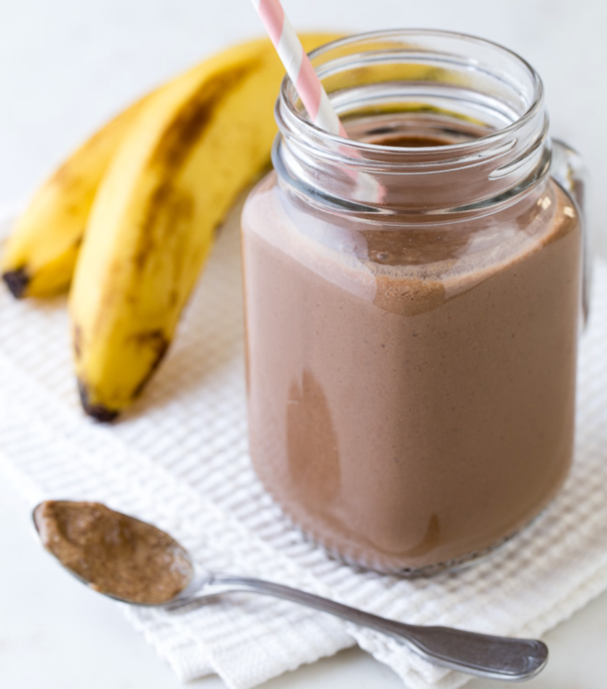 Licuado platano con chocomilk