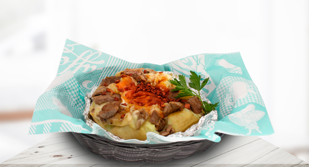 Papa al horno de Arrachera