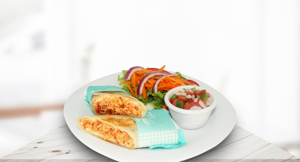 Burrito de pollo y jamón de pavo