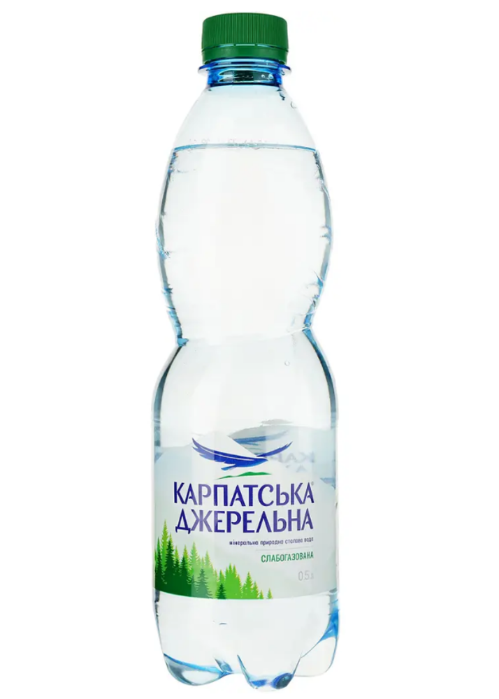 Вода мінеральна Карпатська Джерельна слабогазована 0.5 л