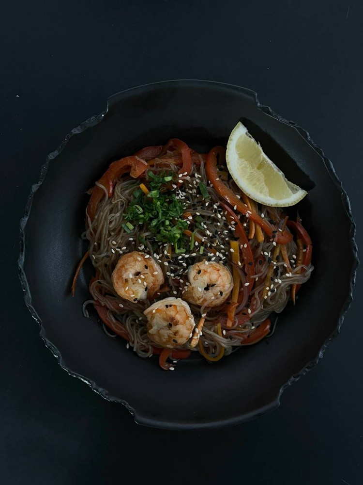 Фунчоза з креветками