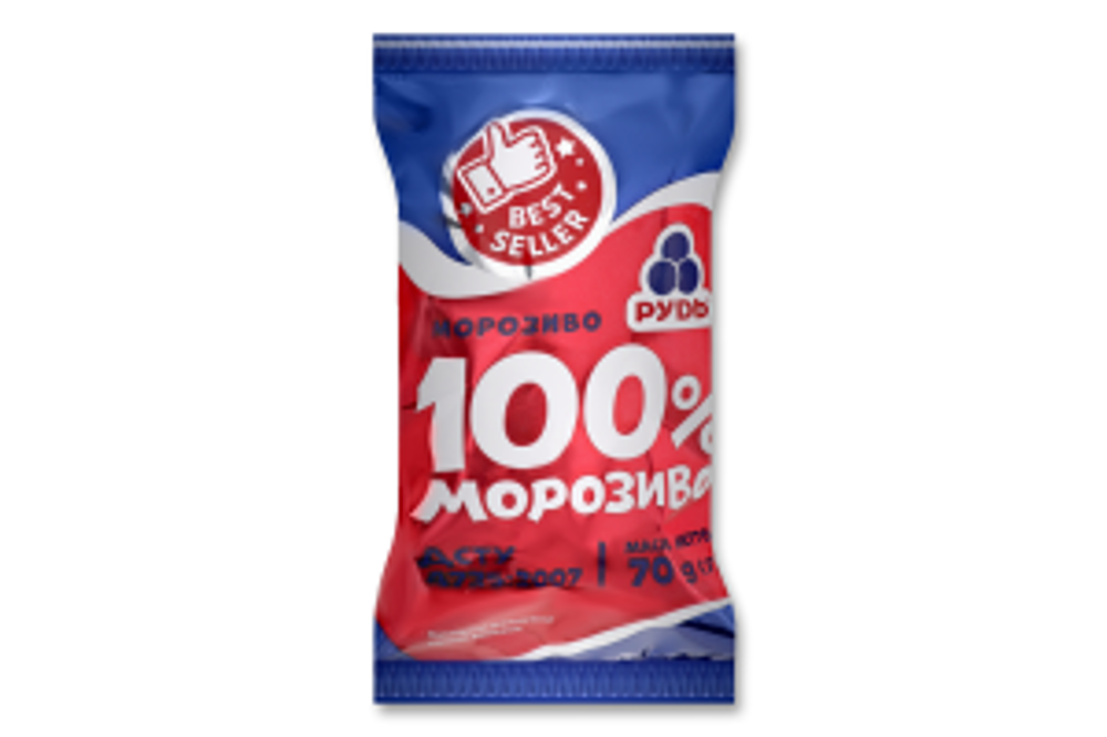 Вафельний стакан "100 % МОРОЗИВО": класичне біле морозиво
