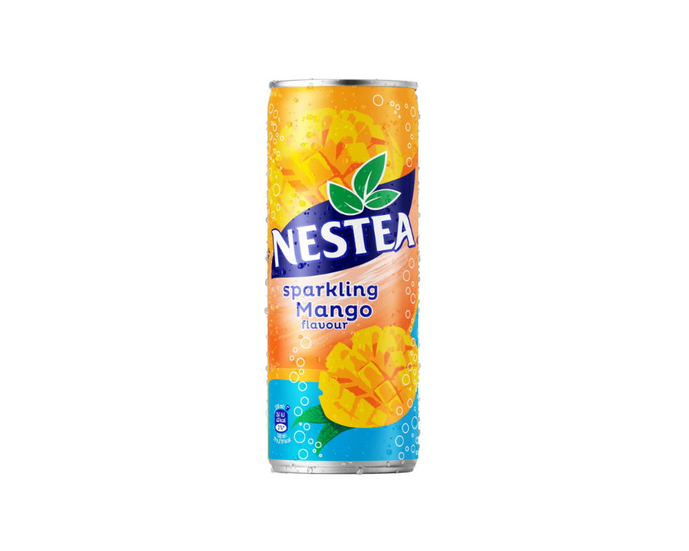 Чай холодний газ чорний 330 ml ж/б Nestea Ice Tea sparkling (манго)