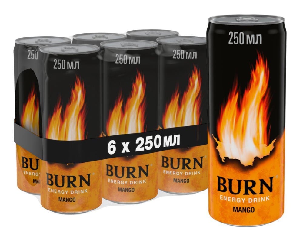 Напій енергетичний б/а с/ газ mango burn