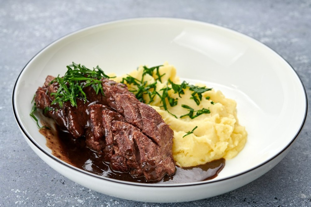 Beef Cheek with Saffron Puree