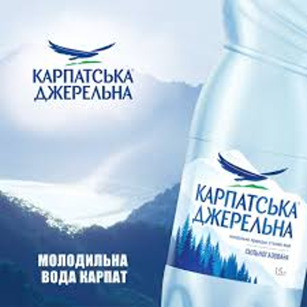 ВОДА МІНЕРАЛЬНА КАРПАТСЬКА ДЖЕРЕЛЬНА ГАЗ / НЕГАЗ 0,5л