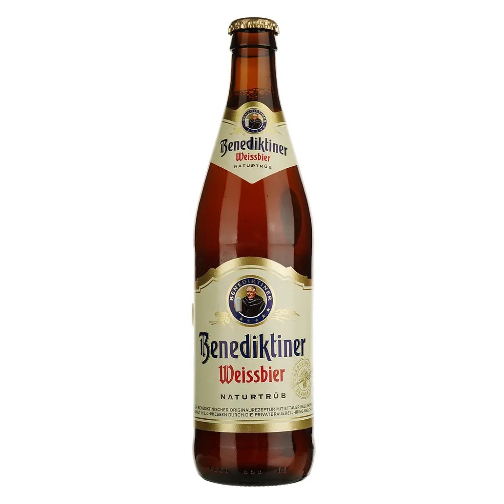 Пиво Benediktiner Weissbier, пшеничне, світле, нефільтроване, 5,4%, скло, 0,5 л