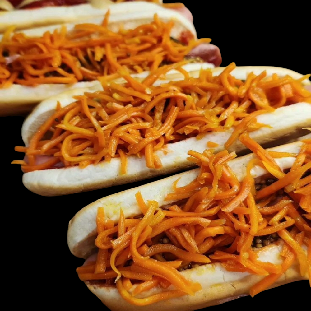 хот дог з морковкою по-корейськи з молочною сосискою