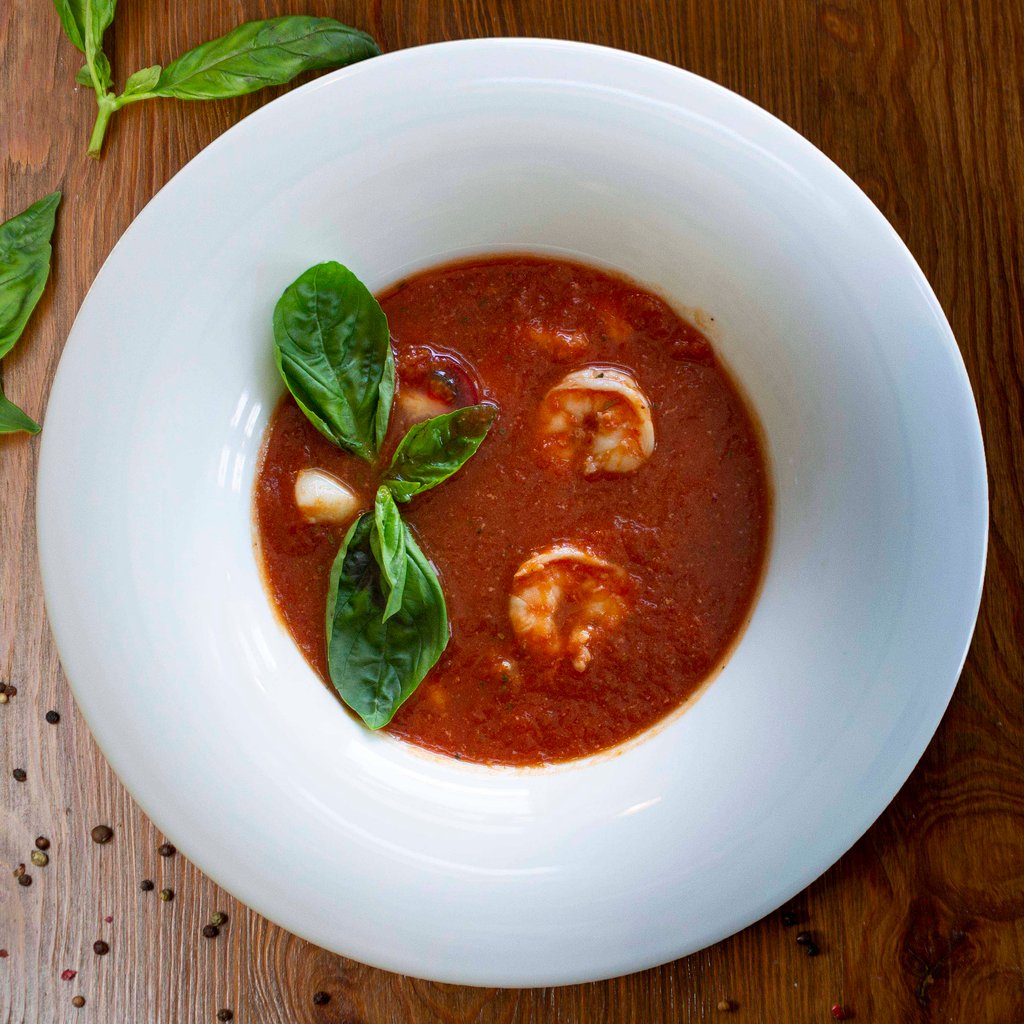 Тосканський крем-суп з морепродуктами