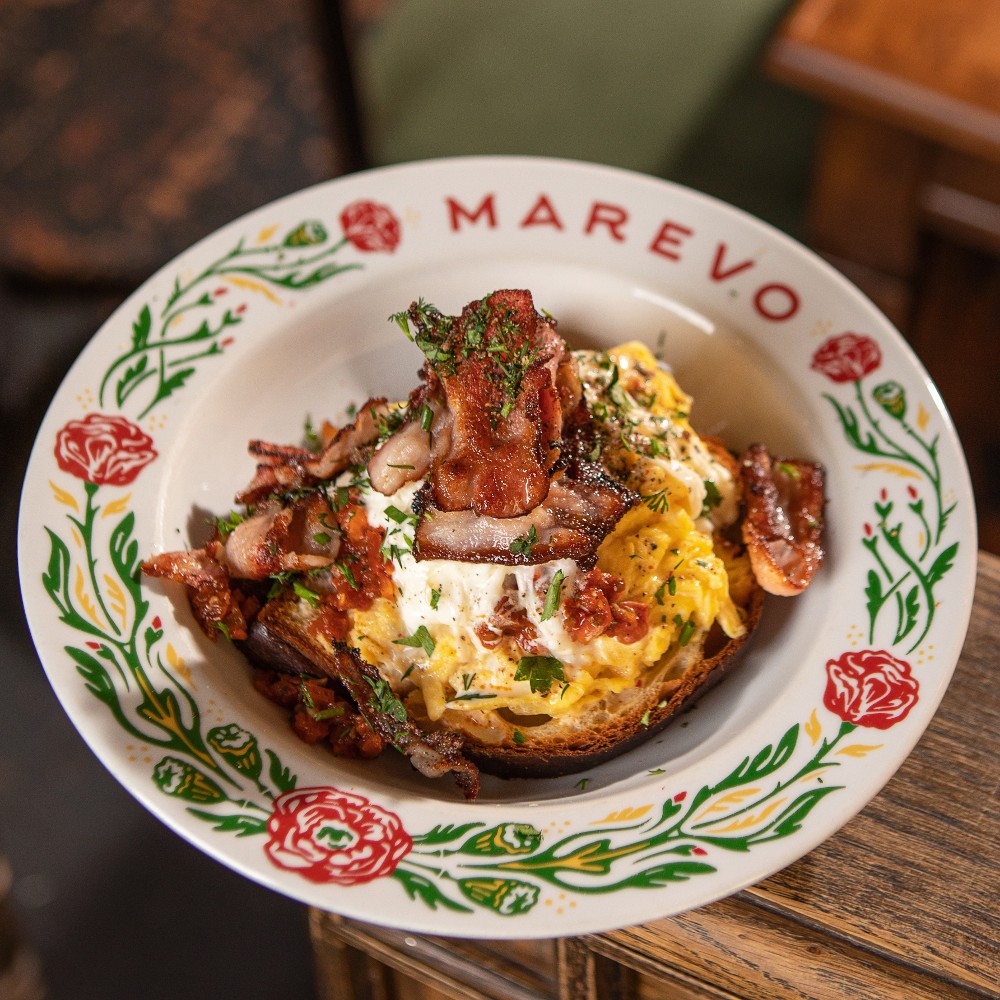 Скрембл с беконом