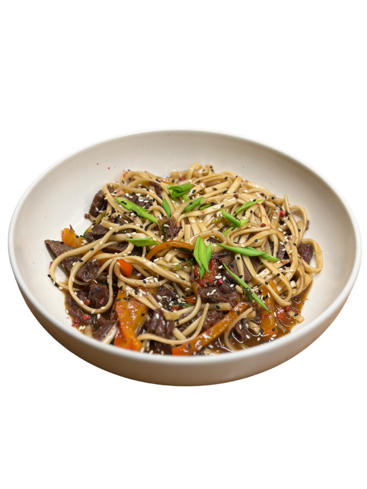 Локшина Удон з телятиною демі-гляс