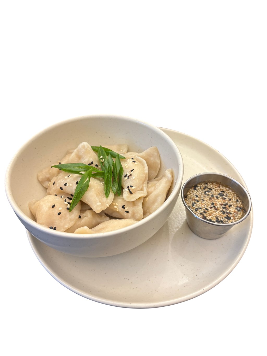 Вареники з креветками під вершковим соусом з теріяки