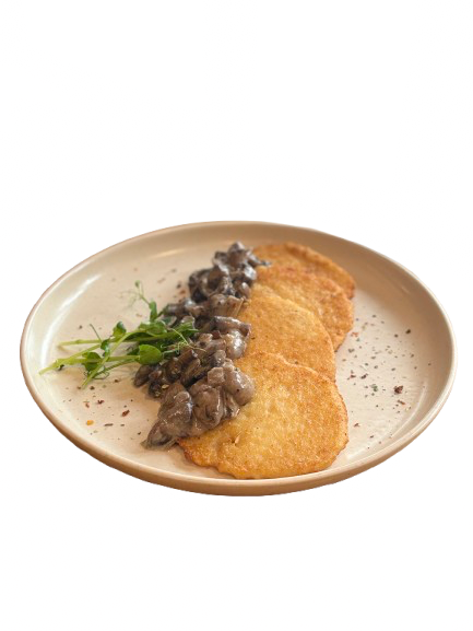 Деруни з грибним жюльєном