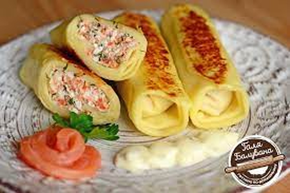 Млинці з лососем та сиром