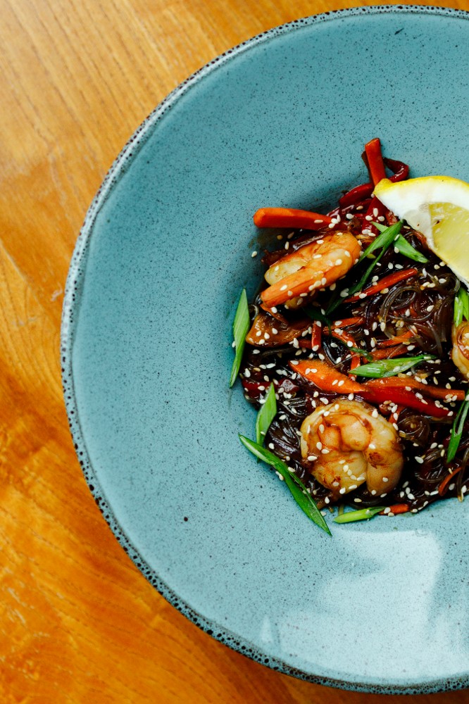 Фунчоза з креветками