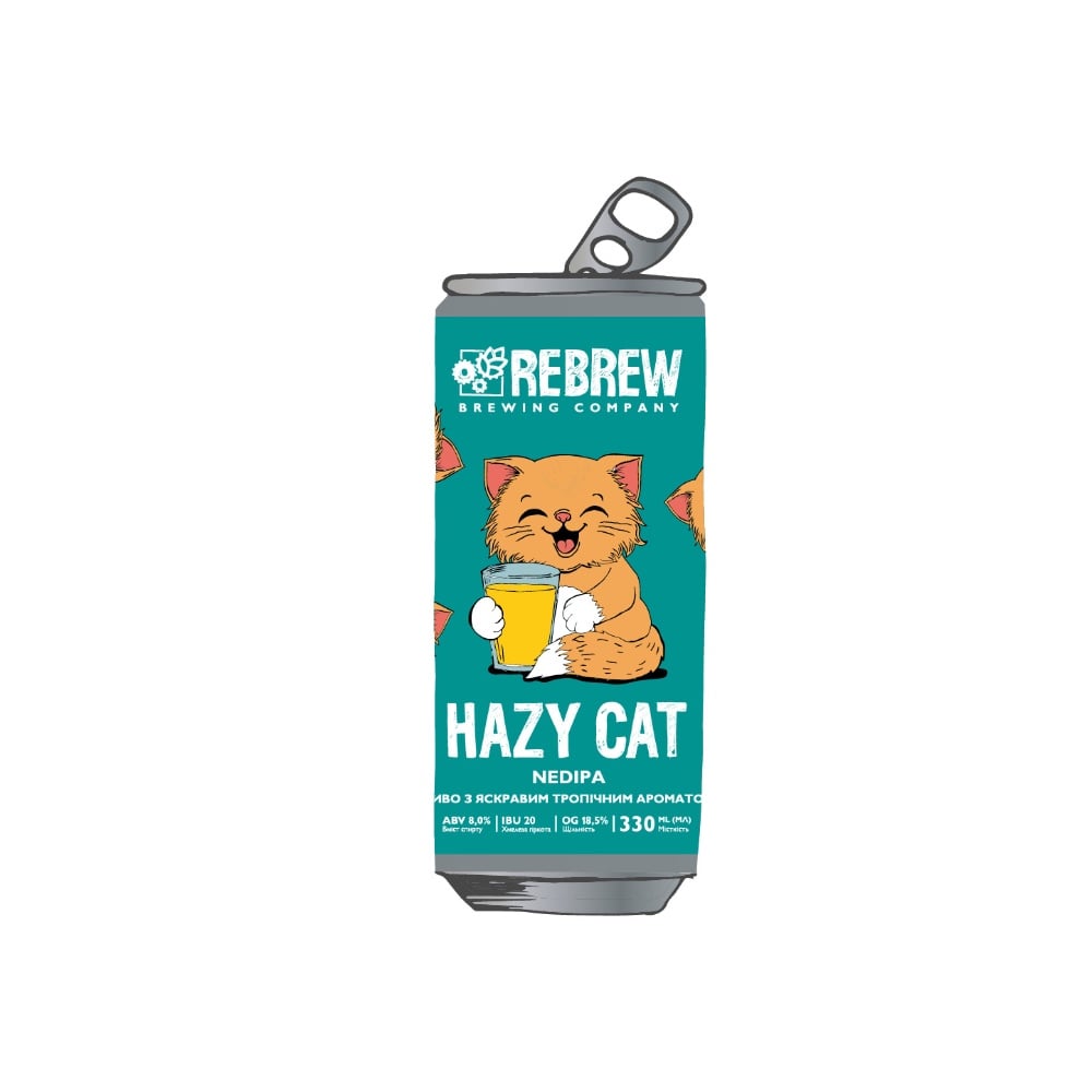 Пиво банка REBREW HAZY CAT NEDIPA 0.33 л