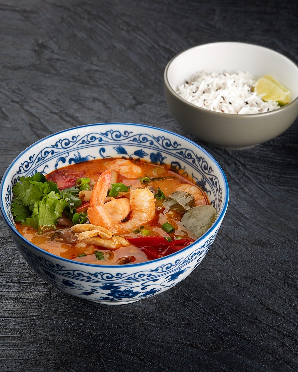 Том Ям з креветкою та рисом