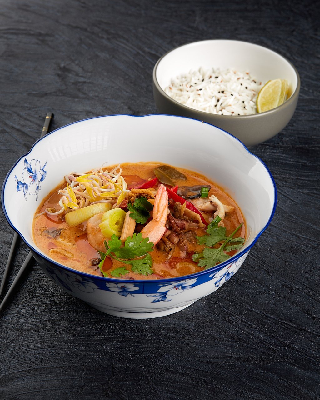 Том Ям з морепродуктами та рисом