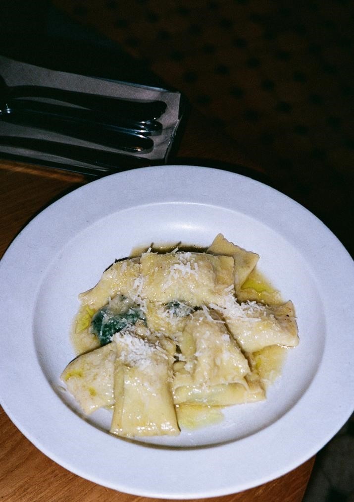 Spinach & Ricotta ravioli (butter and sage)