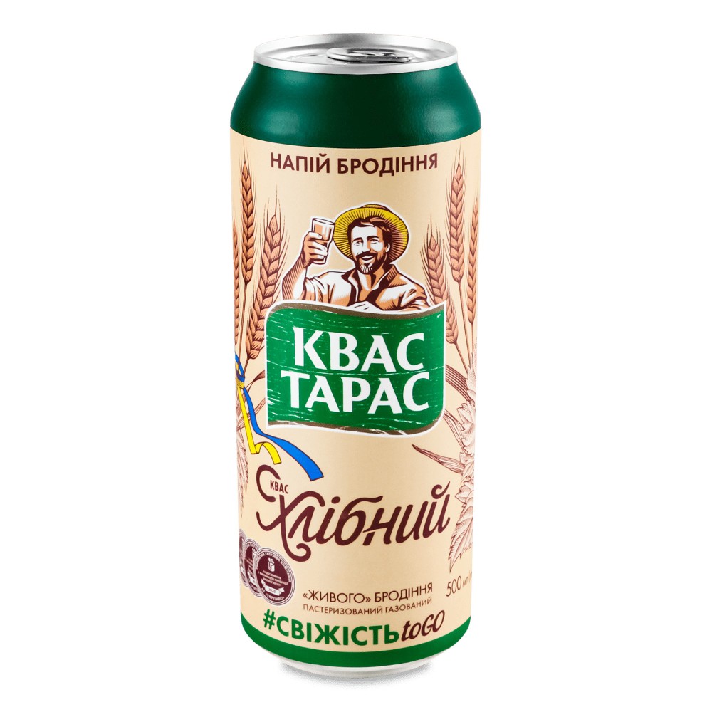 Квас "Тарас Хлібний" 0'5 l  ж/б