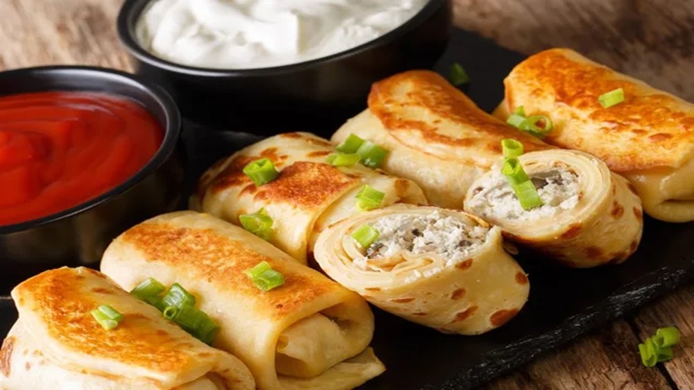 Млинці з куркою та гриббами