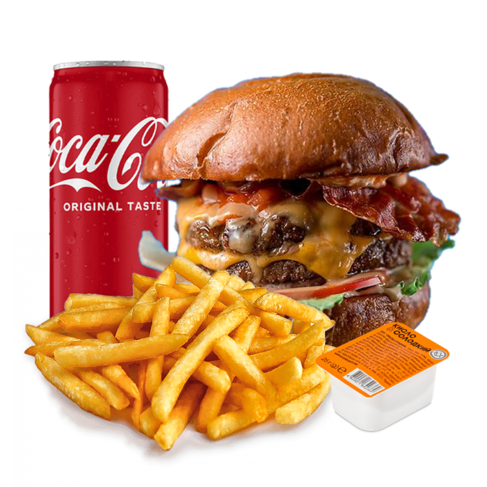 Дабл Бургер БРІОШ з телятини МЕНЮ