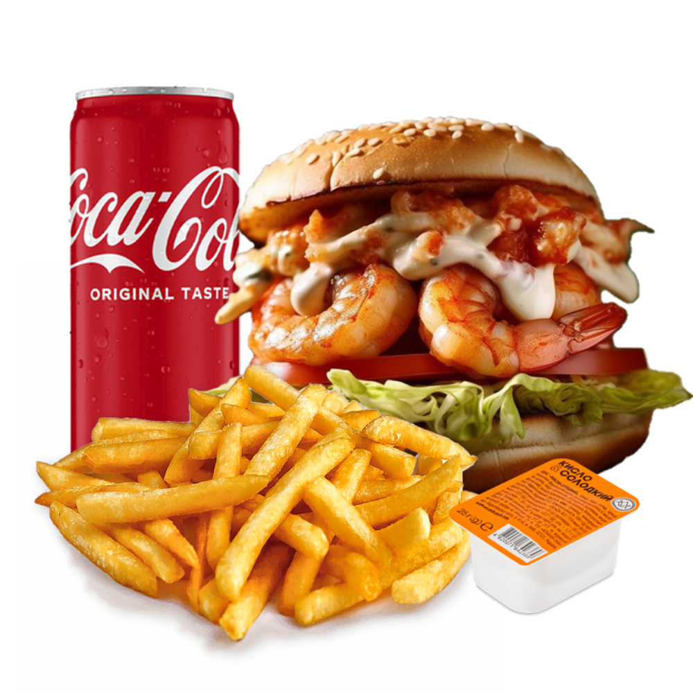 Бургер МЕНЮ з Креветками