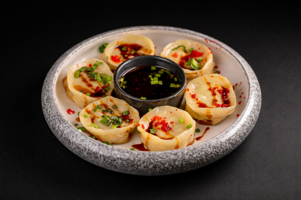 Гедзи з креветкою