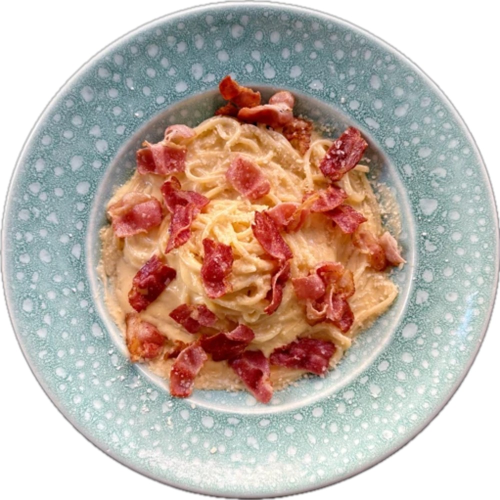 Паста сирна з беконом / Spaghetti with cheese and bacon