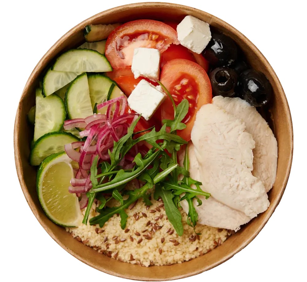 Боул з куркою та овочами