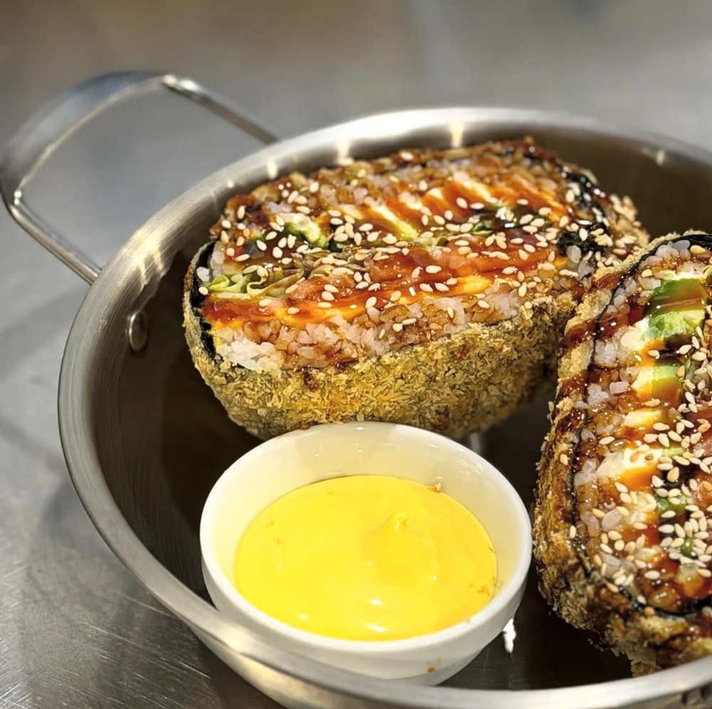 Суші-бургер з лососем