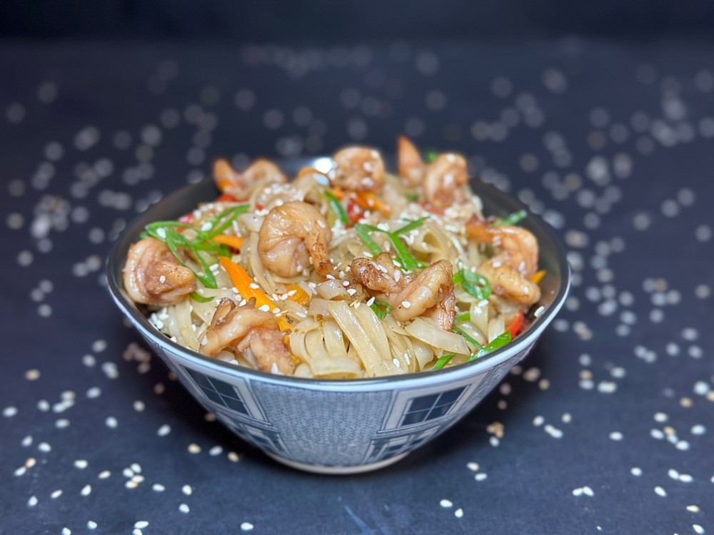 ბრინჯის ჩხირი კრევეტი / Rice Stick Noodles Shrimp