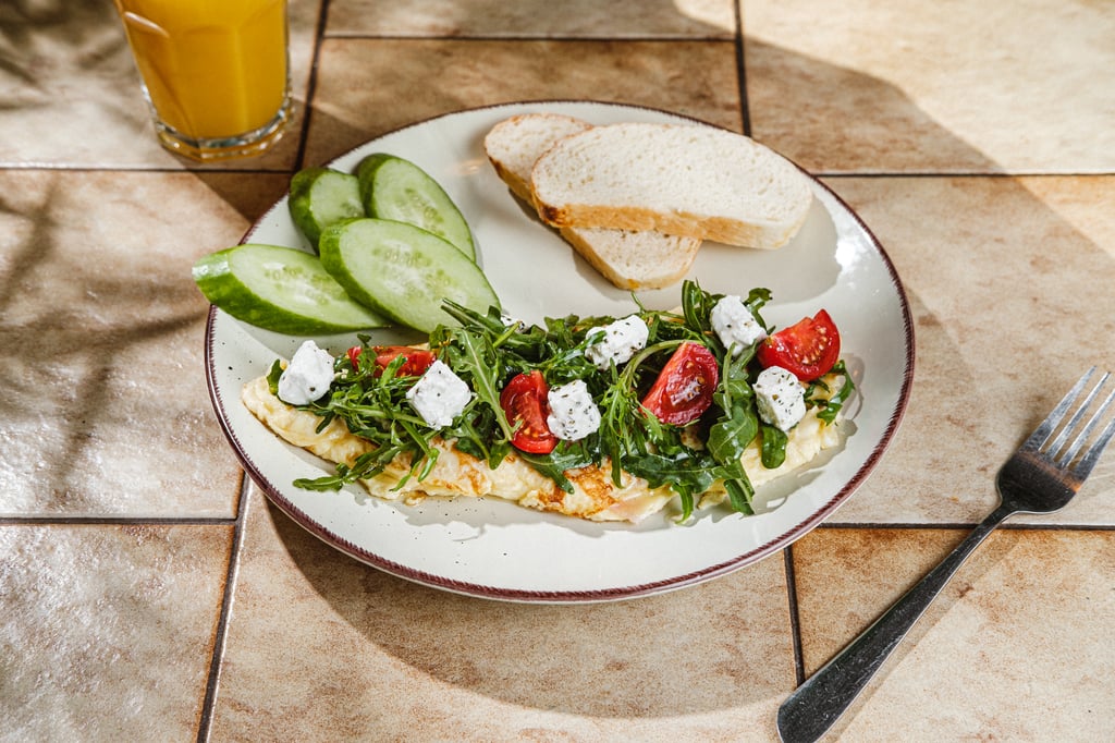 Omelet arugula / ომლეტი რუკოლას სალათა