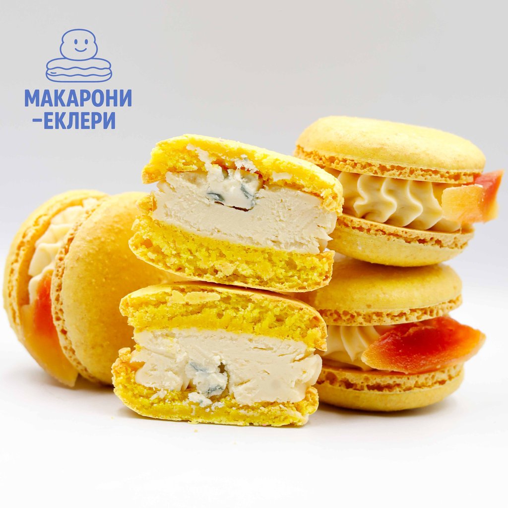 [XL] МАКАРОН ДОР БЛЮ З ДИНЕЮ (9 шт.) - від кондитерської "Макарони і Еклери"